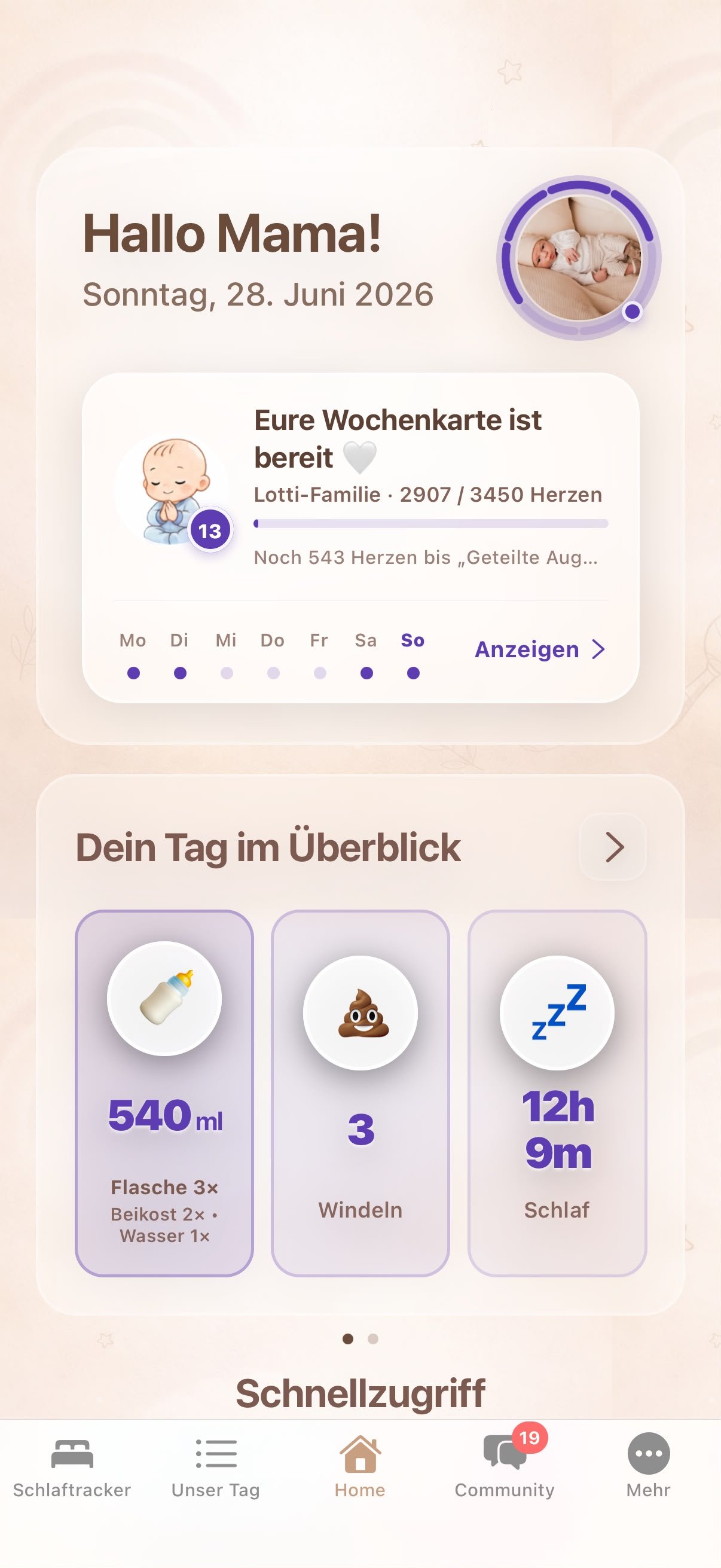 Lotti Baby App – Startseite