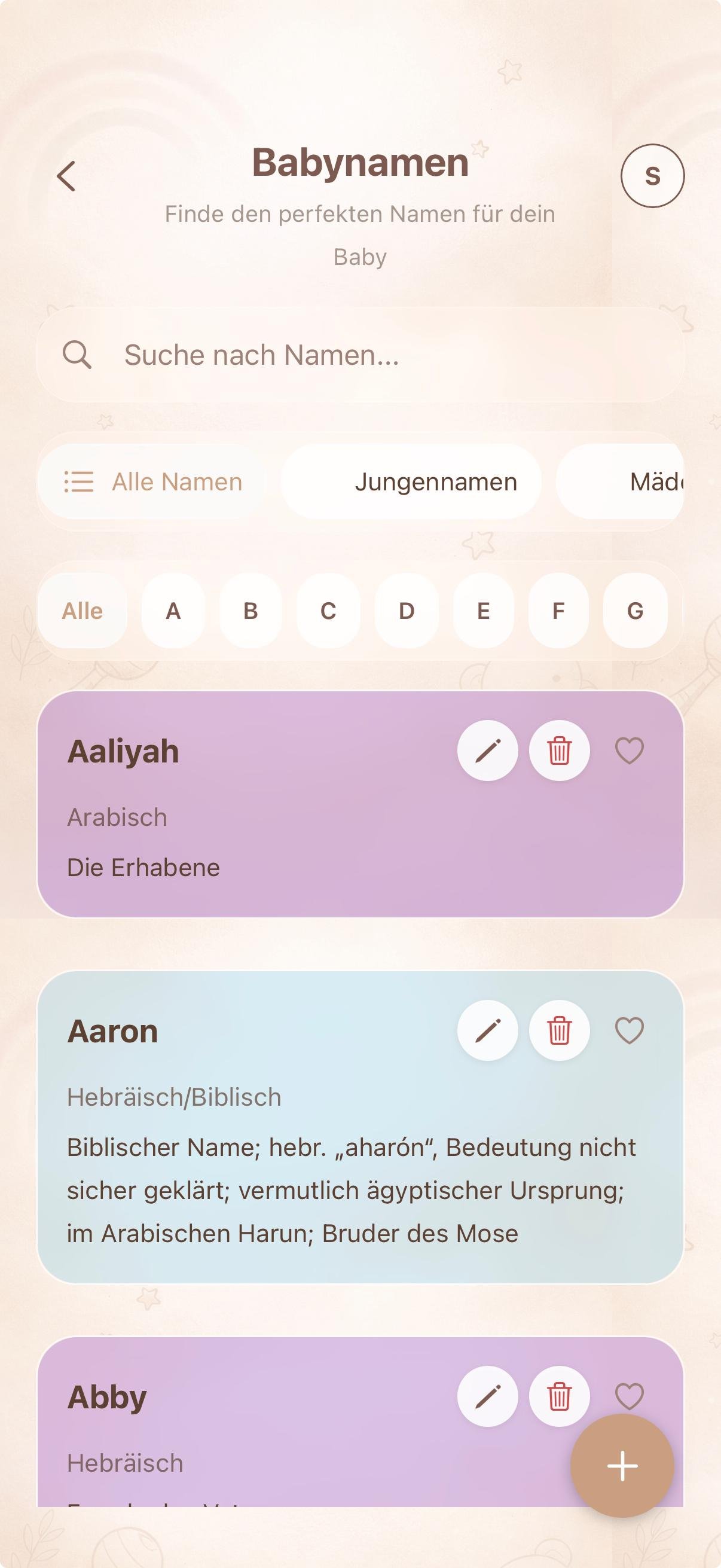 Lotti Baby App – Babynamen