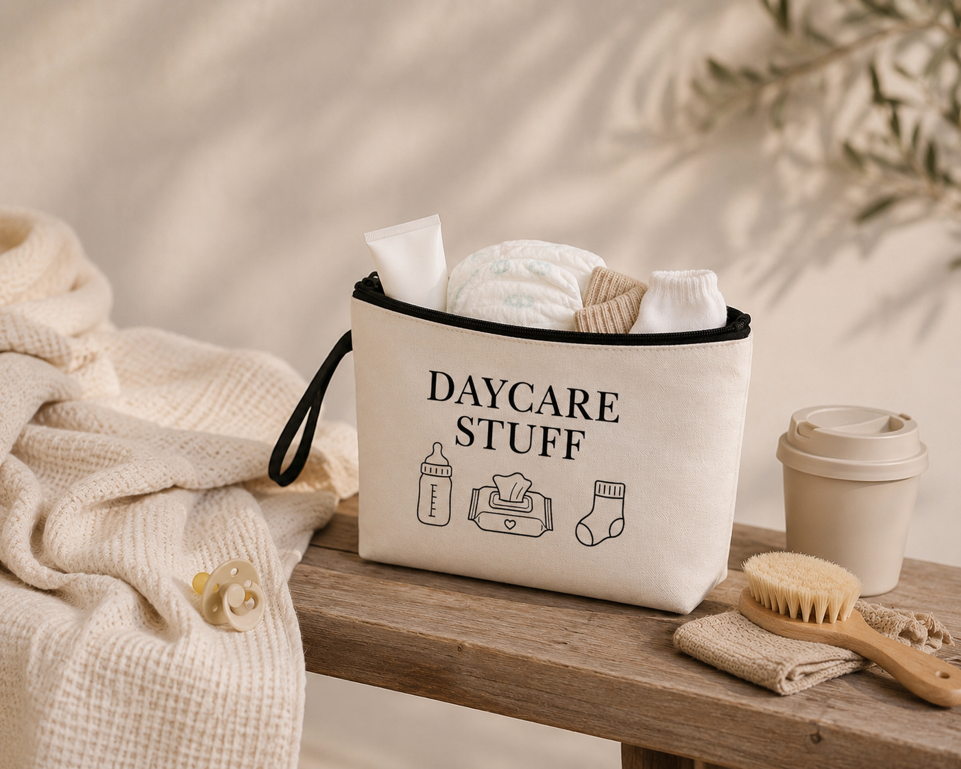 Daycare Stuff Canvas-Tasche mit Reißverschluss