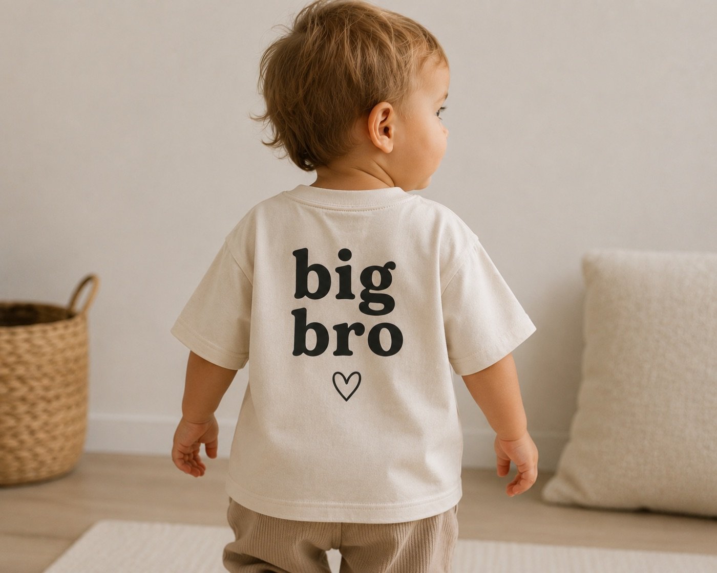 Big Sis Backprint DTF-Motiv auf einem Kindershirt