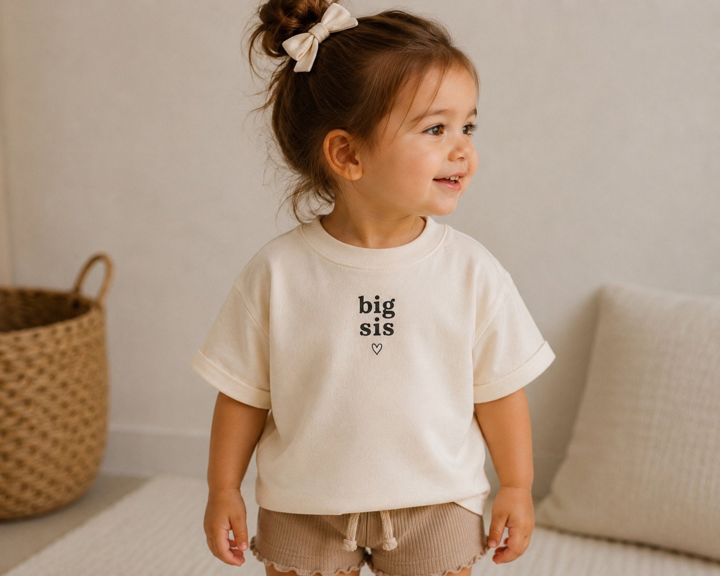 Big Sis Backprint DTF-Motiv auf einem Kindershirt – Bild 3