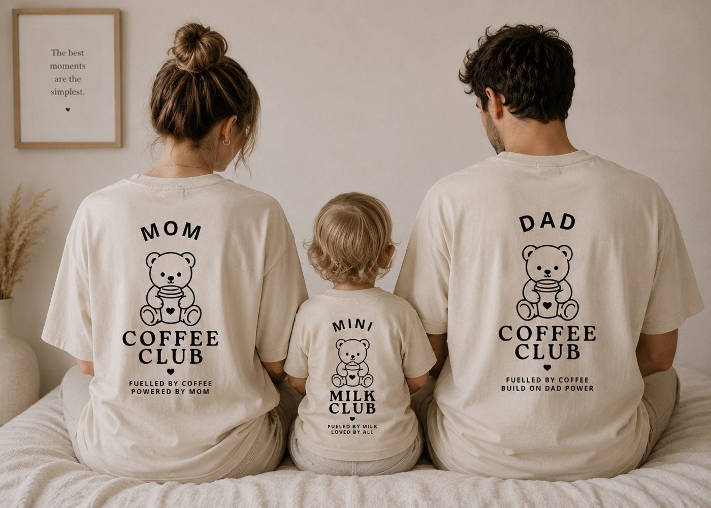 Coffee Club Family Set DTF-Motive, beispielhaft als Partnerlook