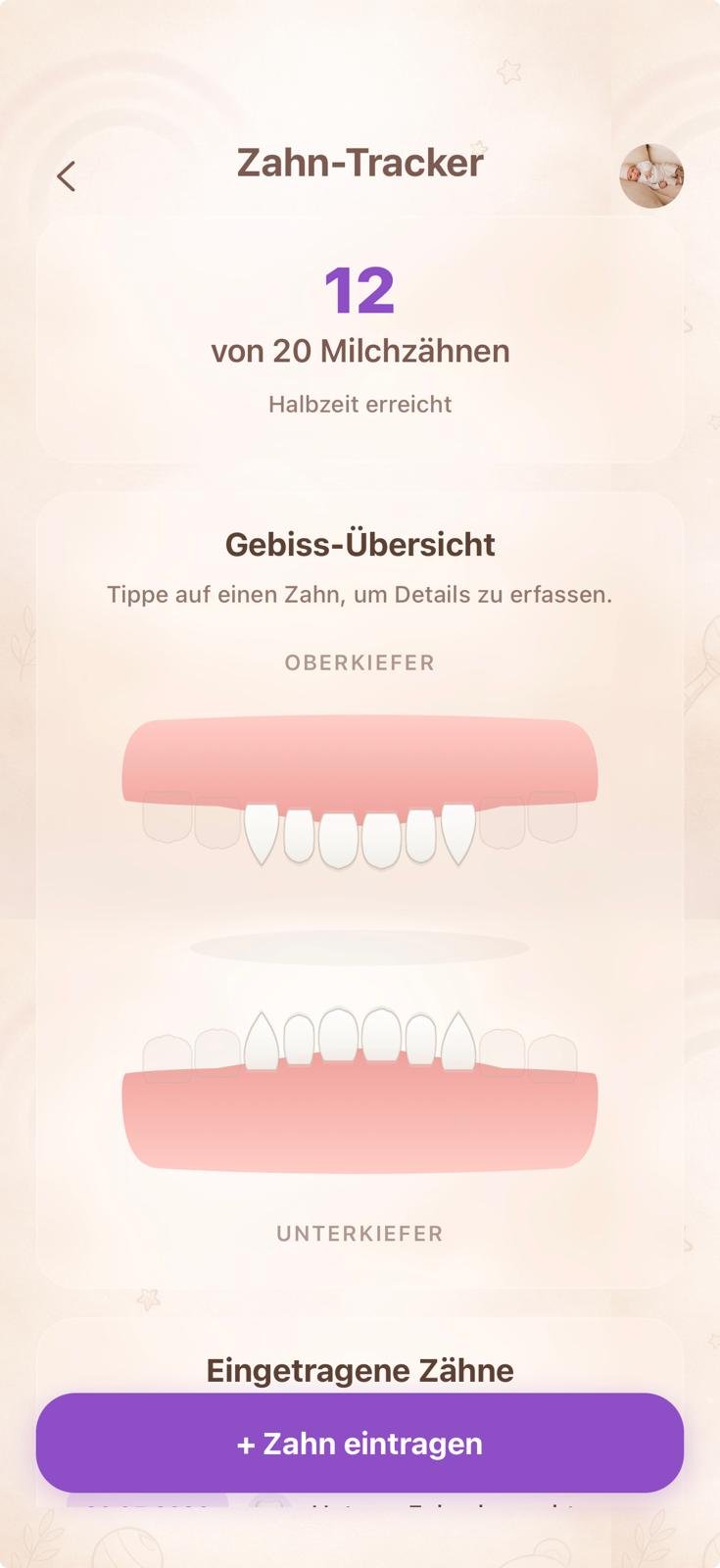 Lotti Baby App – Zahn-Tracker